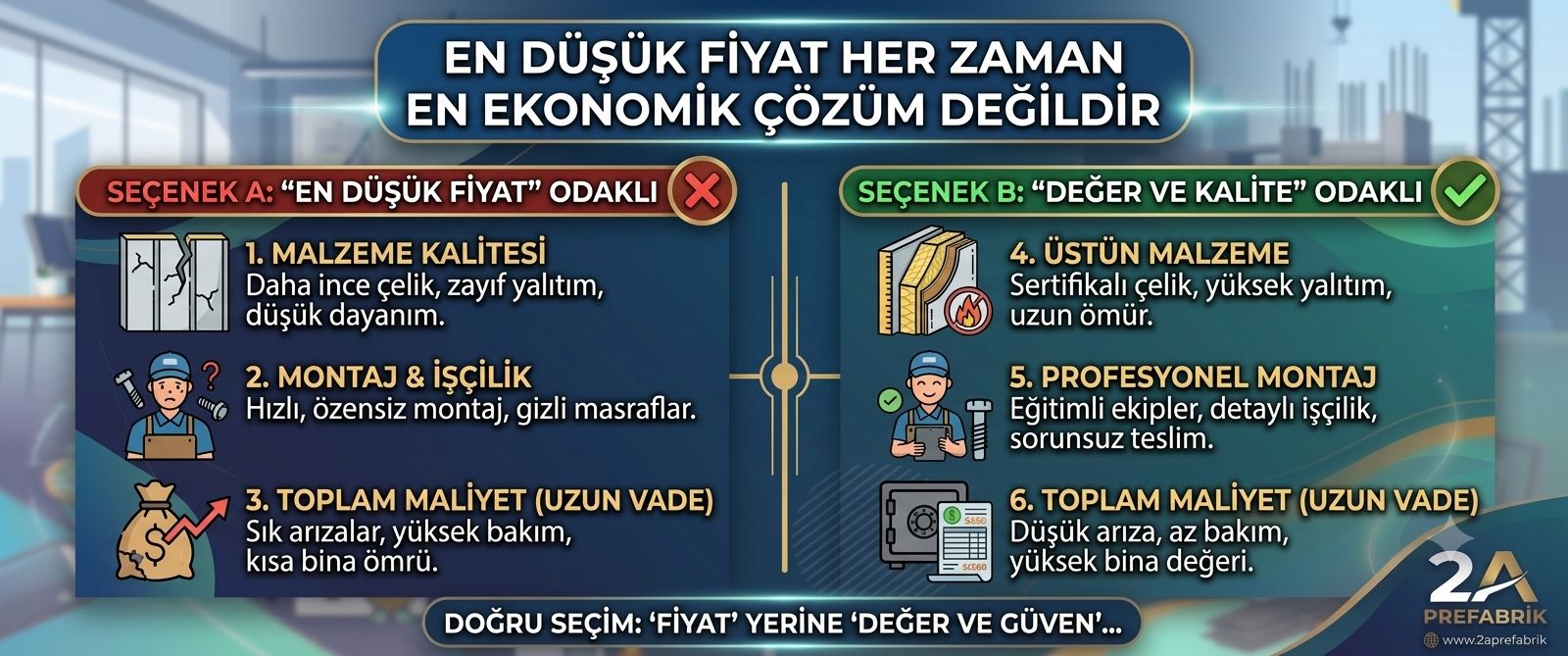 En DÜŞÜK FİYAT, her zaman EN EKONOMİK ÇÖZÜM değildir.