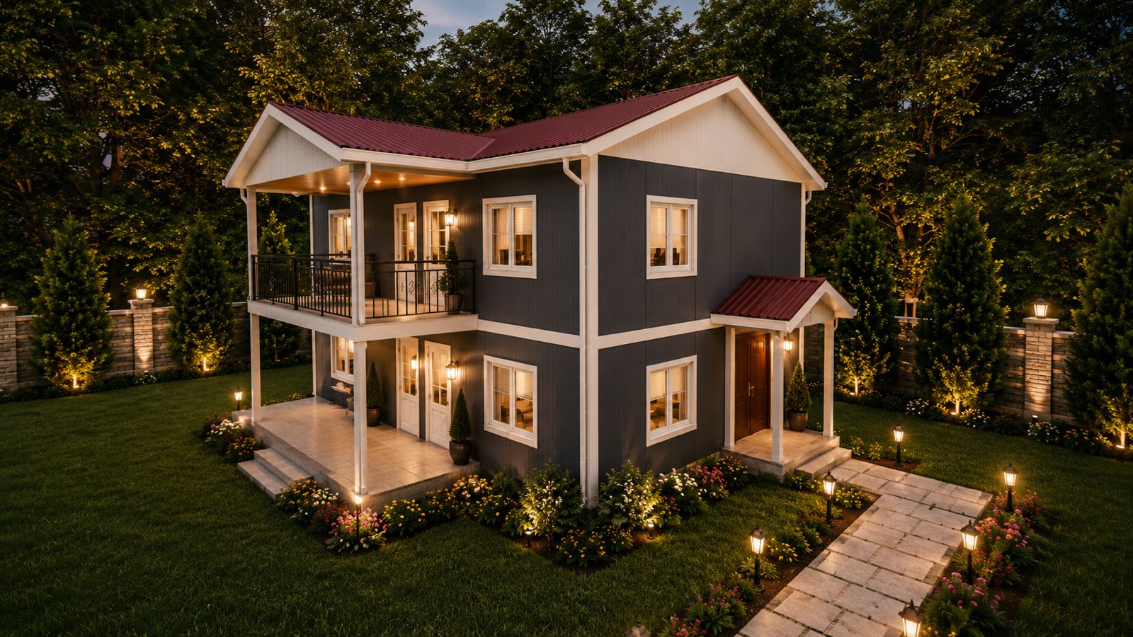 173m² İki Katlı Prefabrik Ev